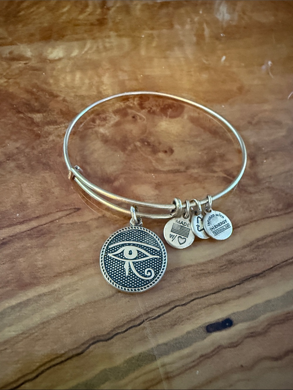 Alex and Ani Gold Eye of Horus Charm Bangle Bracelet
